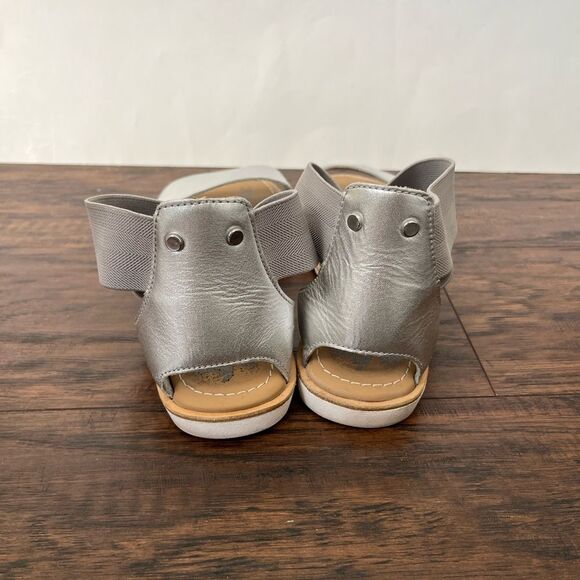 Sorel Ella Metallic Silver Strappy Leather Sandals Size 7.5 - Picture 5 of 7